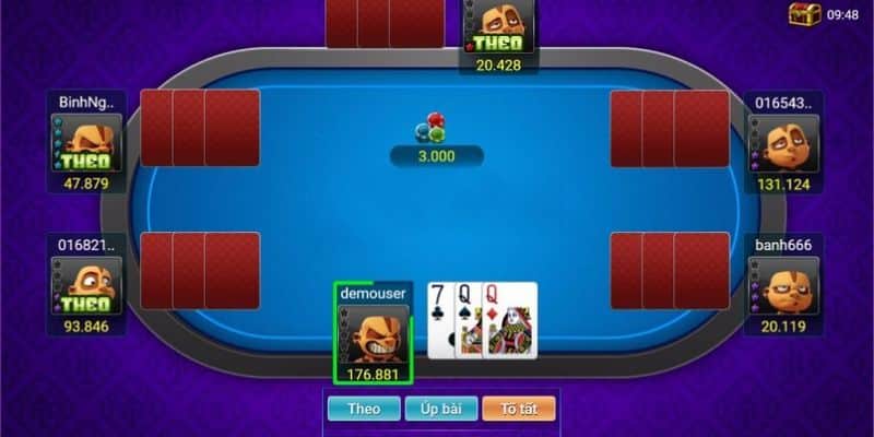 Liêng và Ba Cây có thể chơi từ 2 đến 6 người.