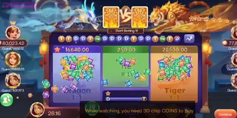 Một số kiểu cược phổ biến trong Dragon Tiger