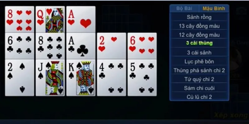 Mẹo nhỏ giúp bạn nâng cao khả năng xếp bài Mậu binh