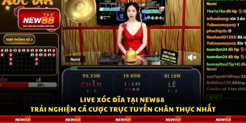 Live xóc đĩa tại New88 - Trải nghiệm cá cược trực tuyến chân thực nhất